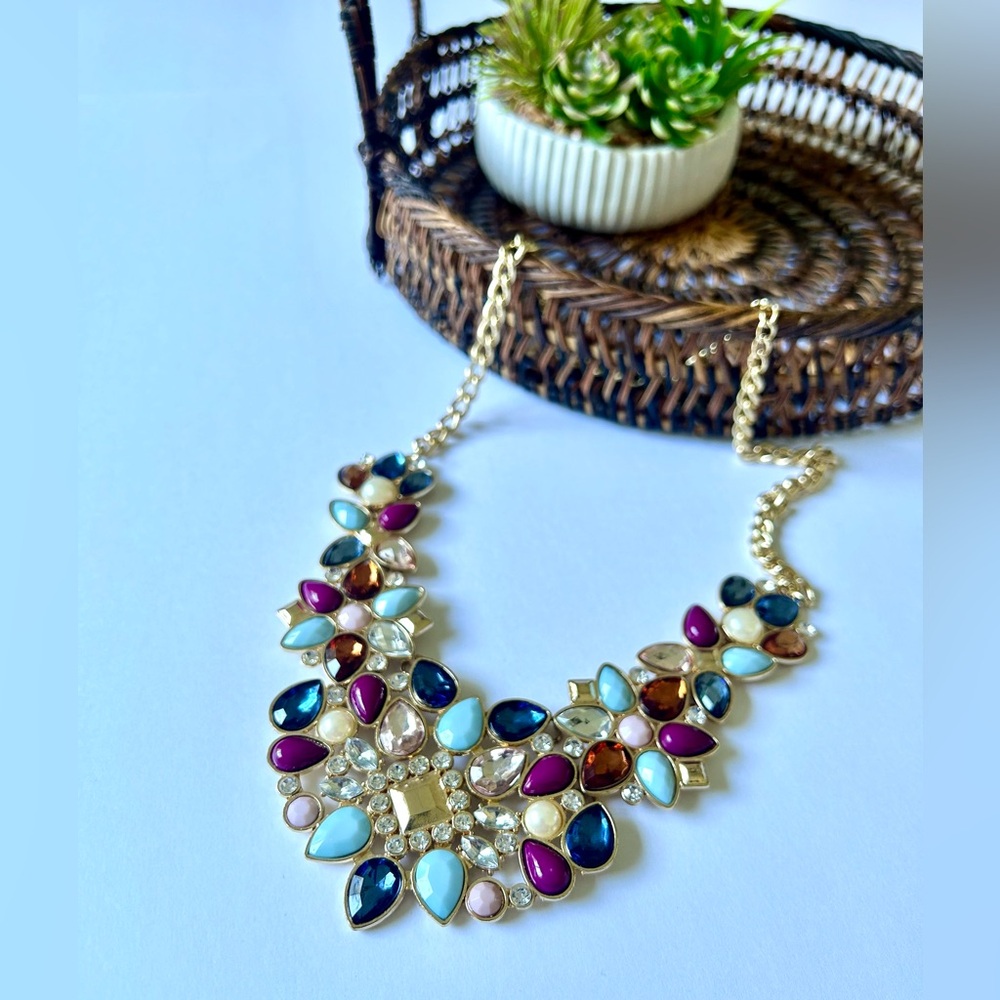 Multicolor Gemstone Statement Necklace